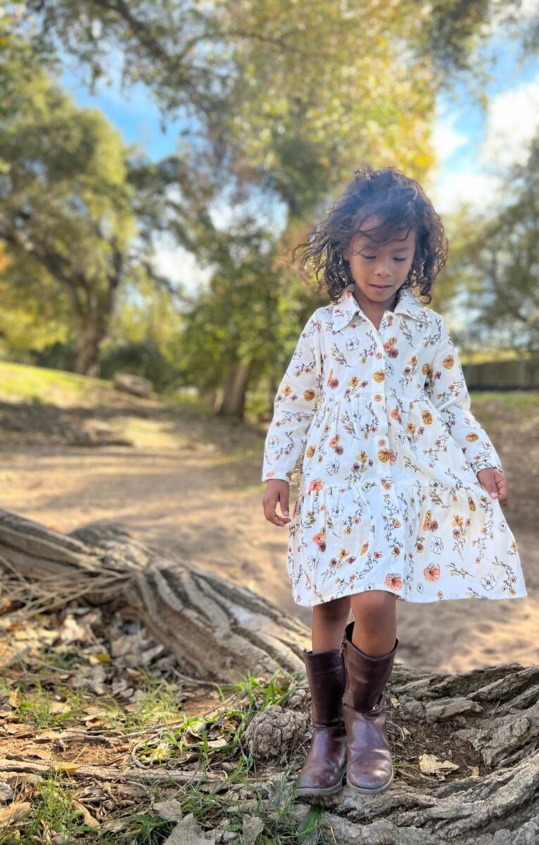 Vignette Judy Dress - Cream / Autumn Ditsy Floral
