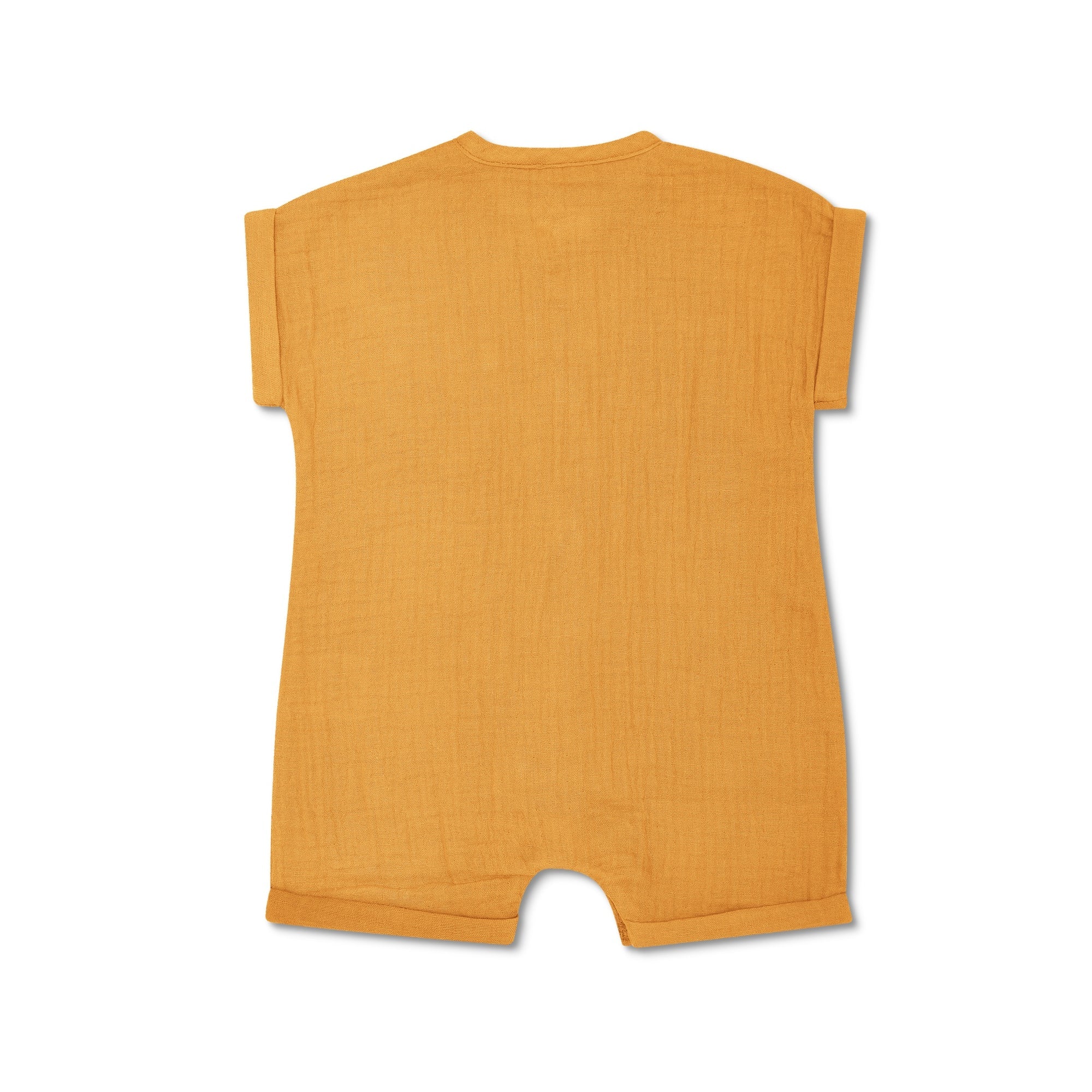 Apple Park Organic Short Sleeve Romper - Mustard