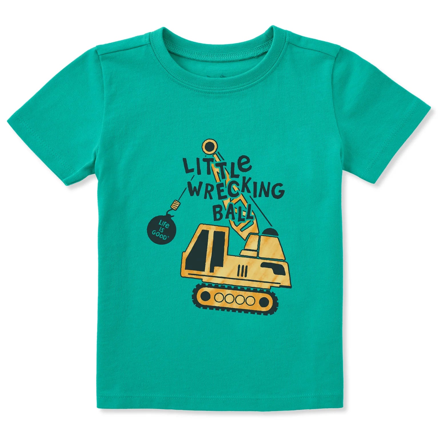 Life is Good Crusher Tee Little Wrecking Ball - Turquiose Green
