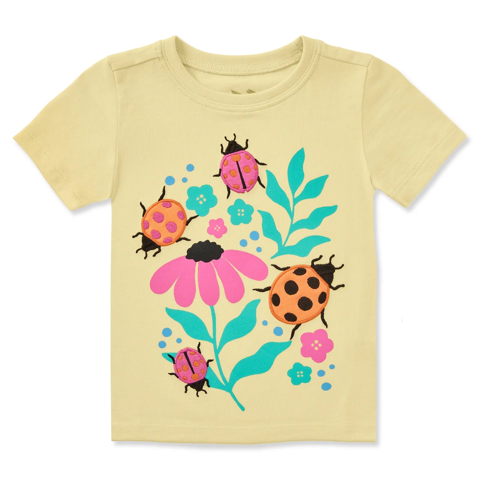 Life is Good Crusher Tee Ladybug Garden - Yellow