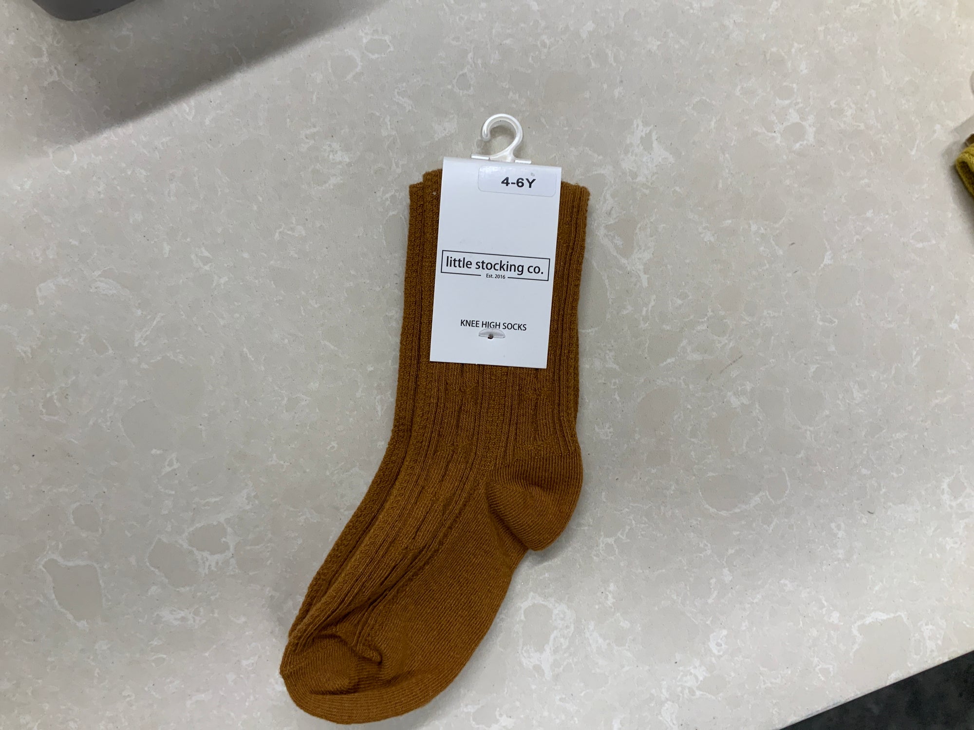 Little Stocking Co. Cable Knit Knee High Socks - gold