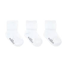 Robeez Herringbone Weave White Socks, 3-Pack