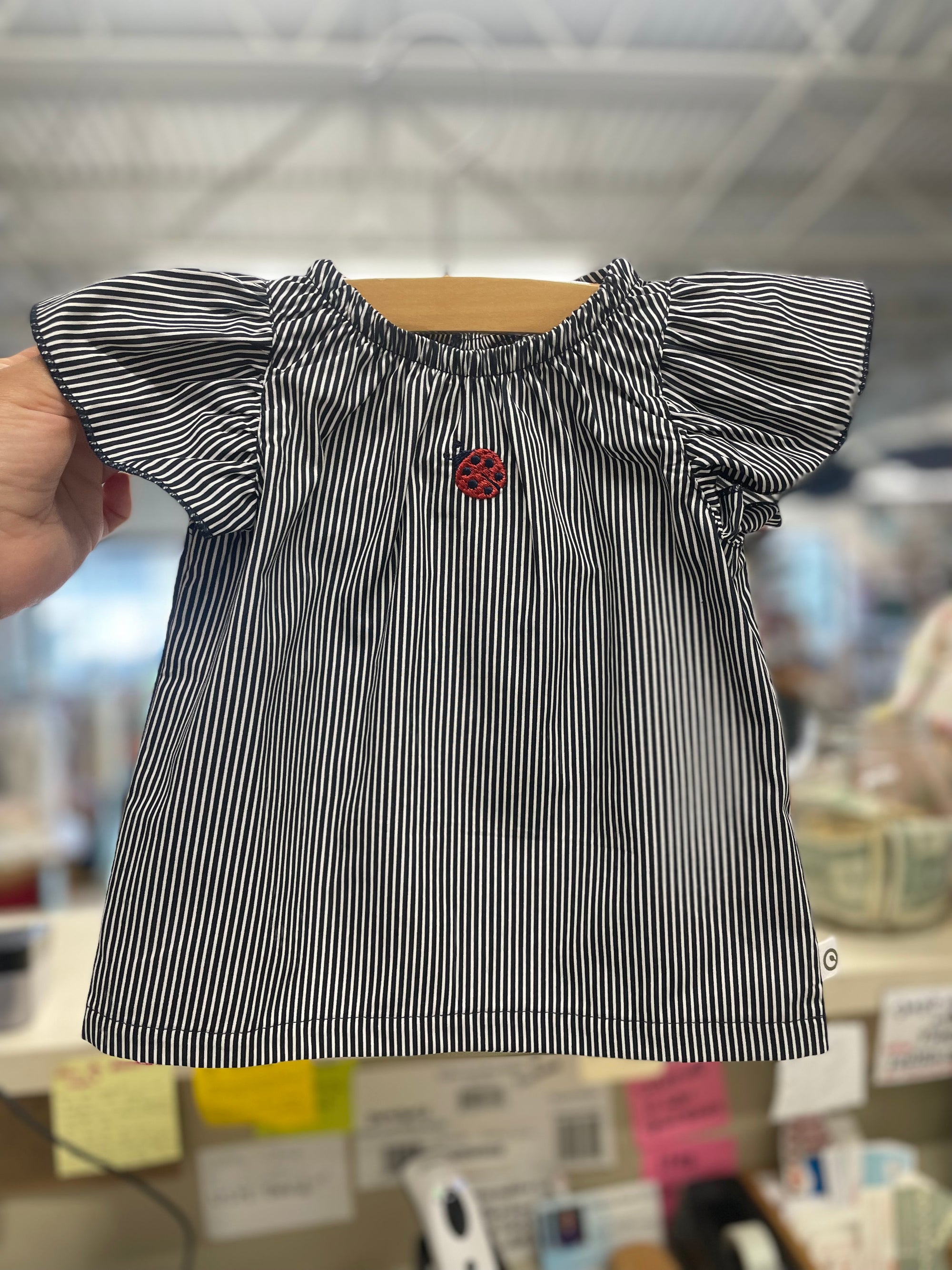 Müsli By Green Cotton Poplin Stripe Shirt - Balsam Cream/Night Blue