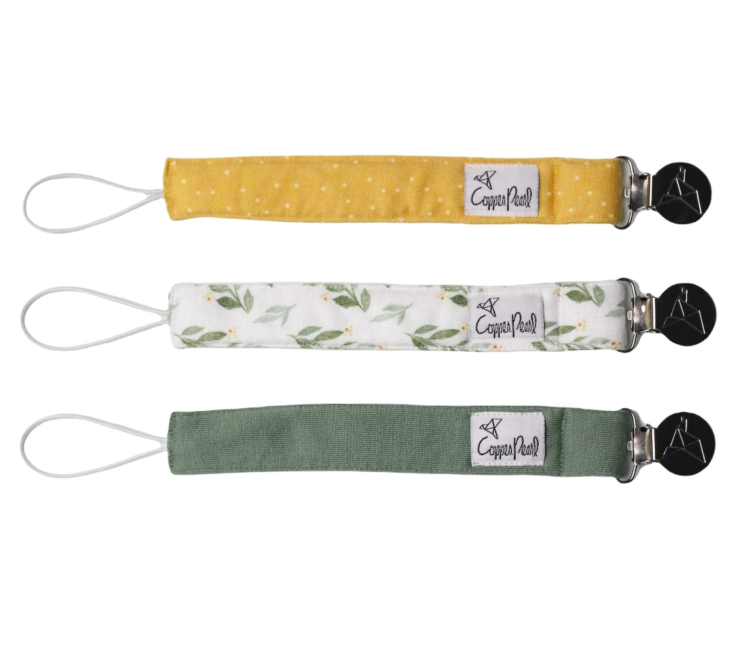 Copper Pearl Binky Clips - Fern