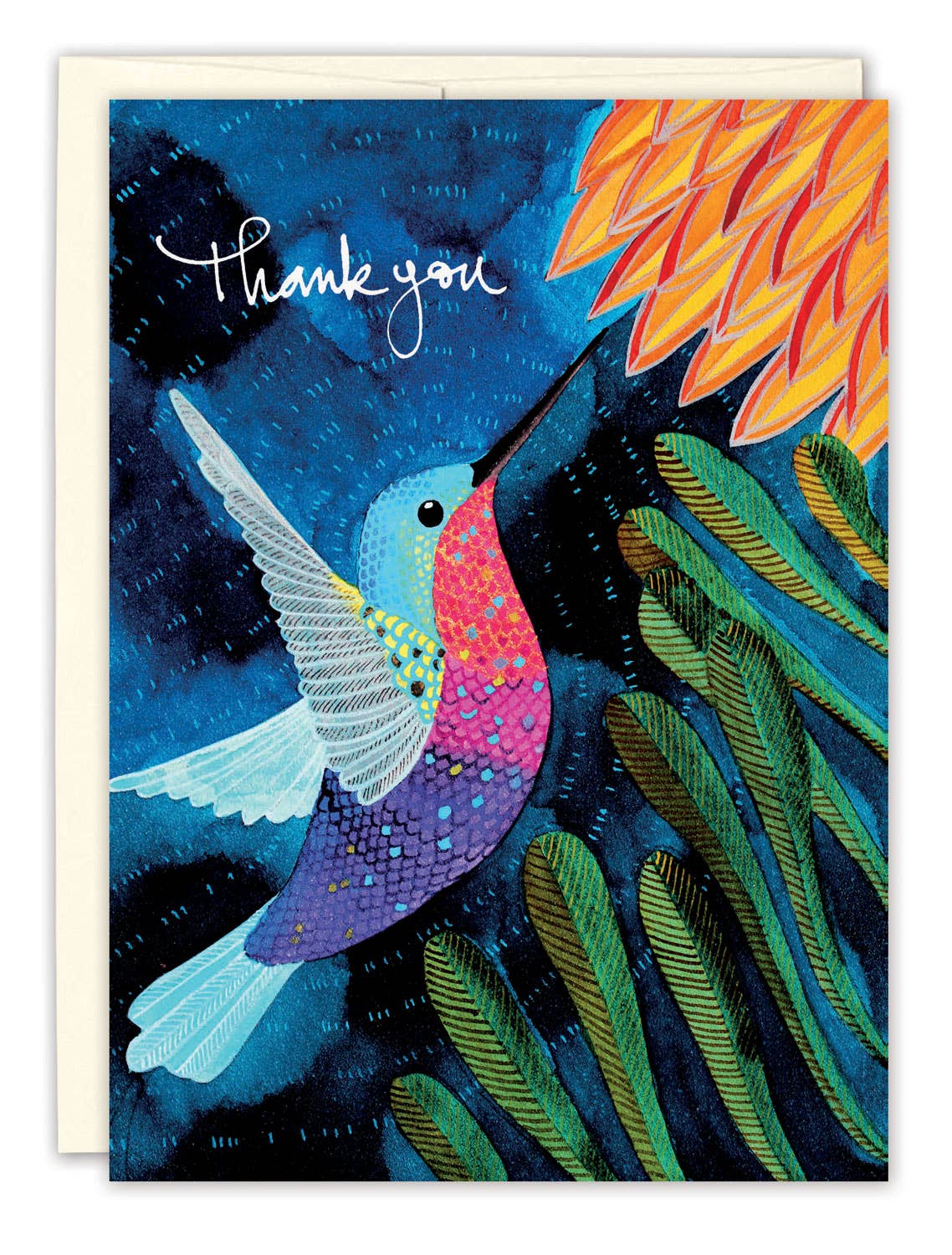 Hummingbird Thank You Card by Geninne Zlatkis
