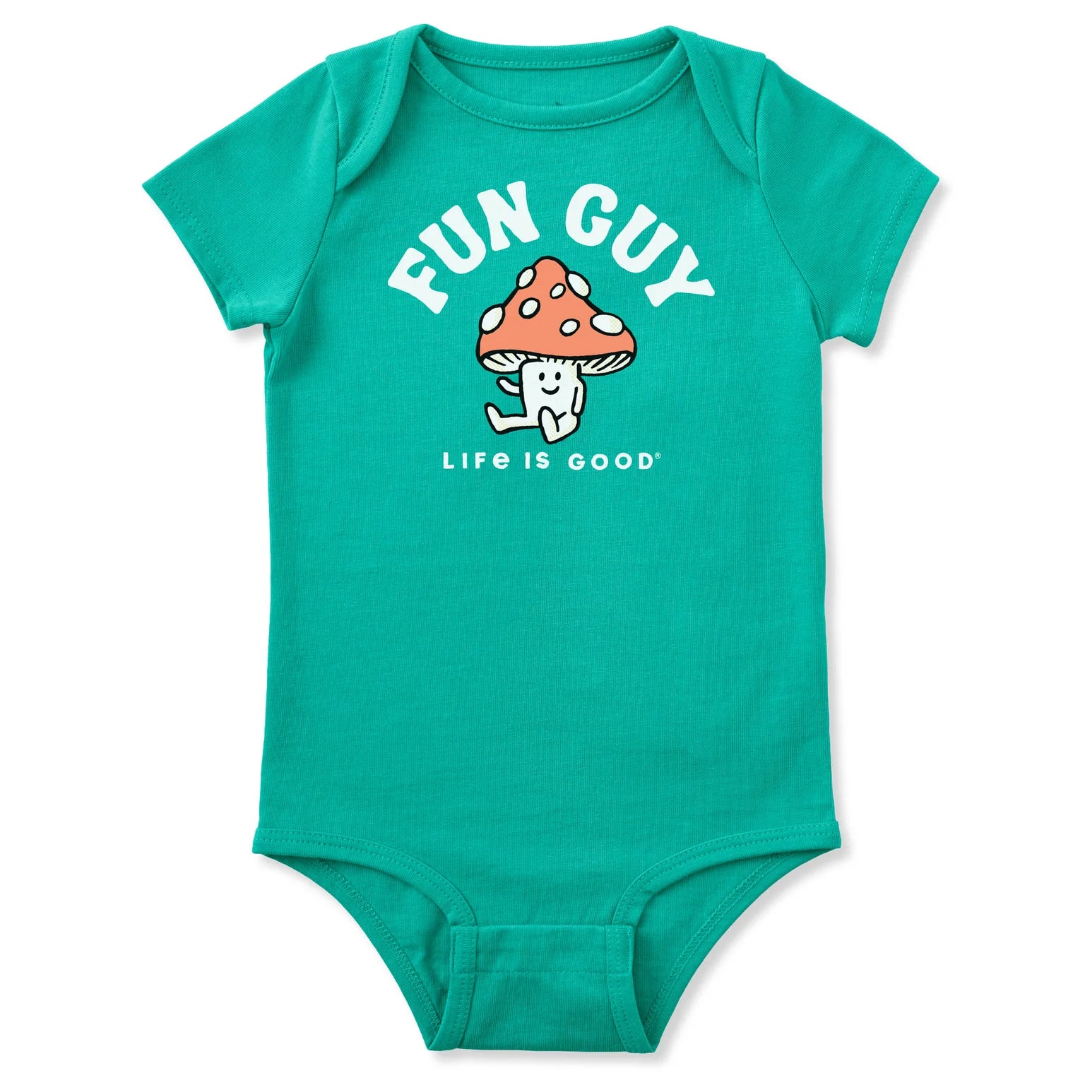 Life is Good Baby Fun Guy Mushroom Short Sleeve Crusher Baby Bodysuit