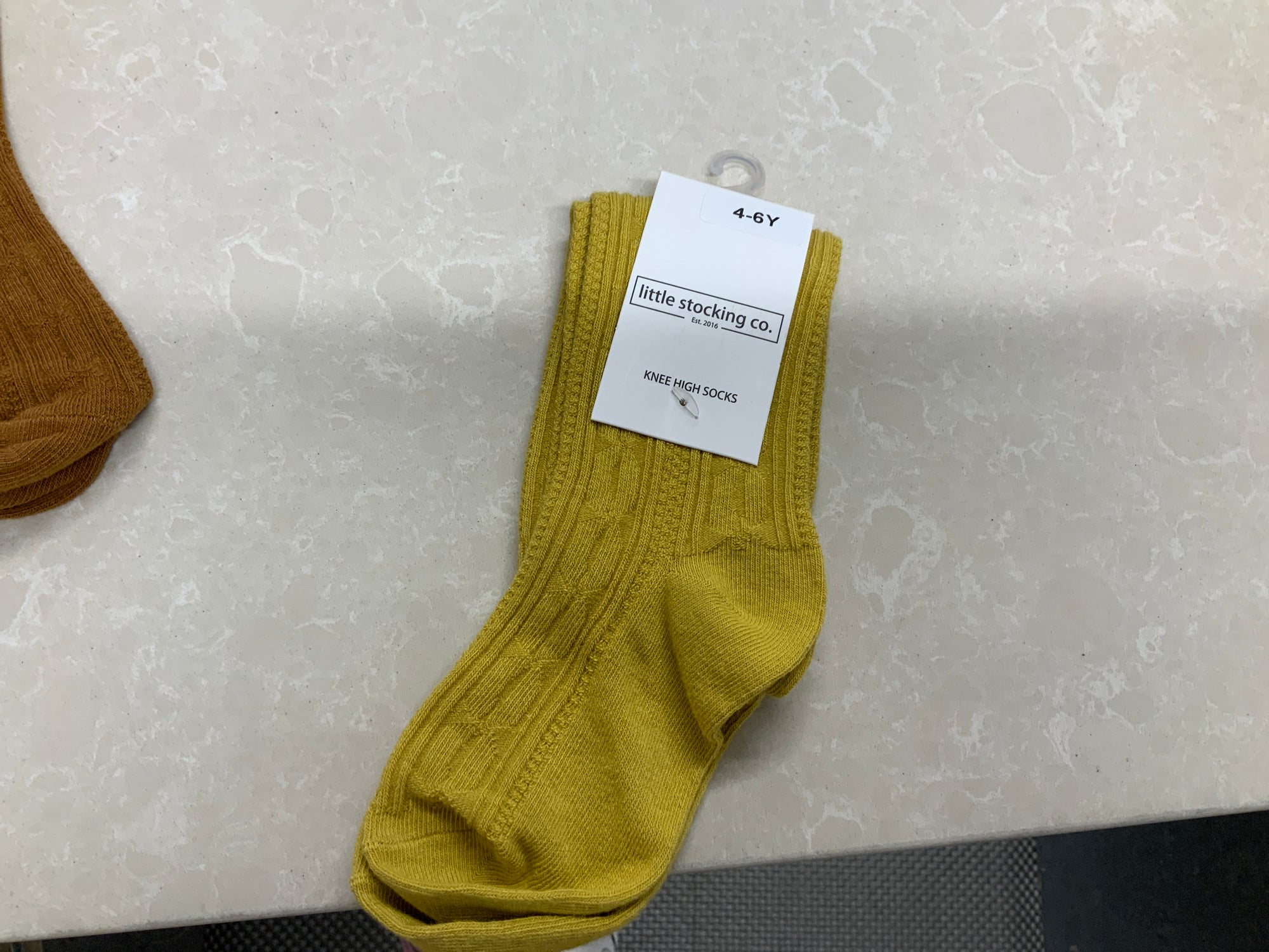 Little Stocking Co. Cable Knit Knee High Socks - citron