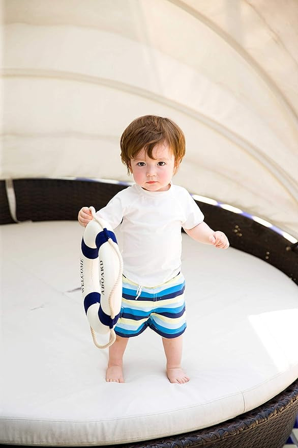 Diving White Short Swim Top