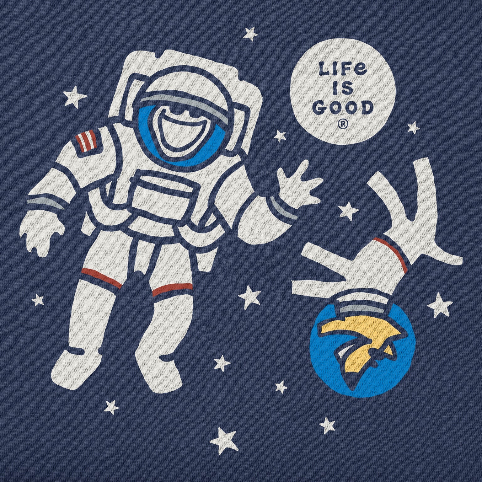 Life is Good Kids Jake and Rocket in Space Short Sleeve Crusher Tee