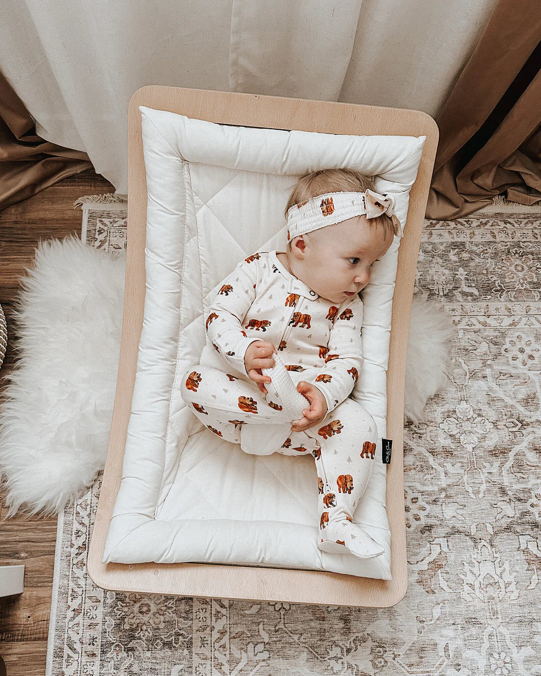 L’ovedbaby - Brown Bear 2 Way Zipper Footie