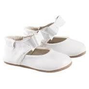 Robeez First Kicks Sofia Mary Jane Bow White Shoes