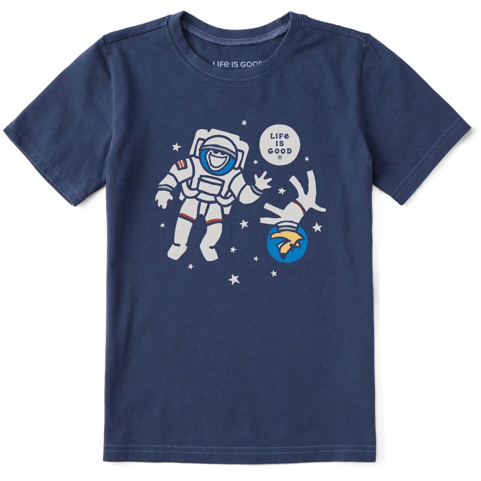 Life is Good Kids Jake and Rocket in Space Short Sleeve Crusher Tee
