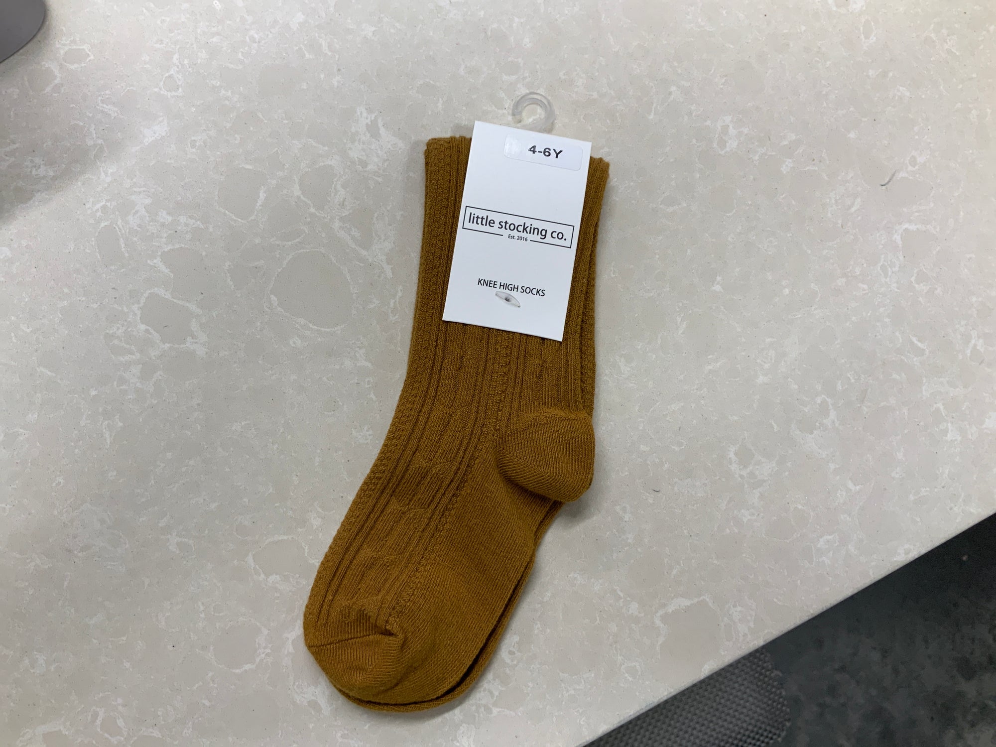 Little Stocking Co. Cable Knit Knee High Socks - Bronze