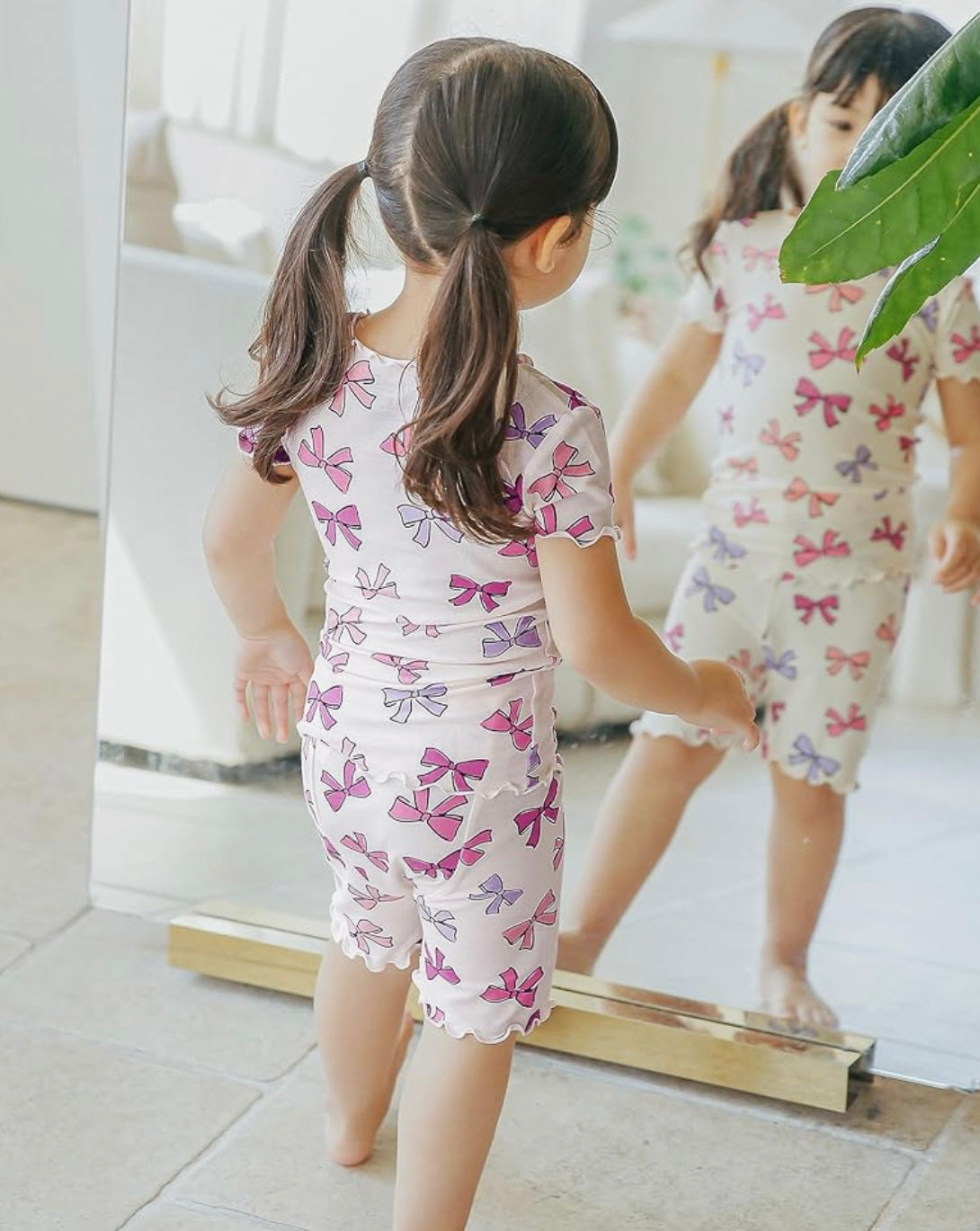 Vaenait Baby Shirring Ribbon Short Sleeve PJs - Size 2XL (8Y)