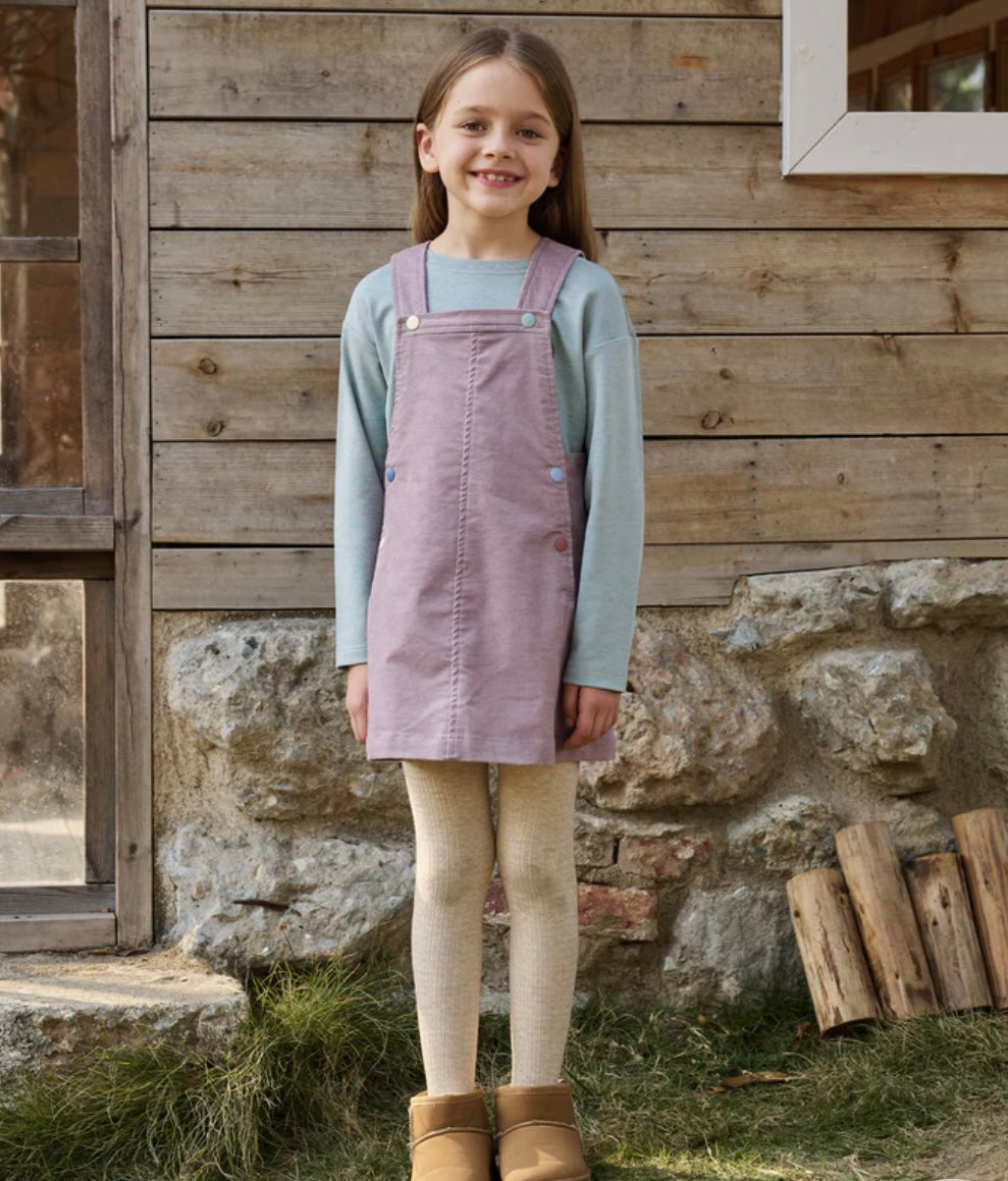 Petite Revery Corduroy Dress Overalls - Lilac Blush