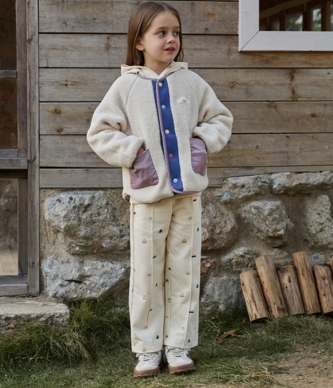 Petite Revery Recycled Fleece Reversible Jacket - Cloud