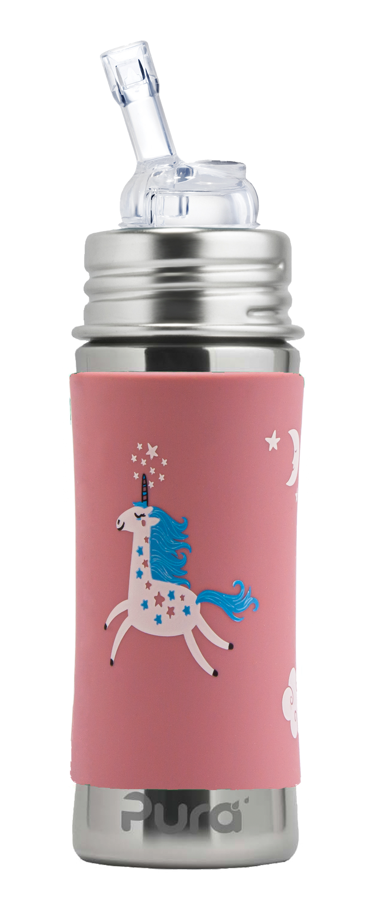 Pura 11oz Straw Bottle - Unicorn Rose Sleeve