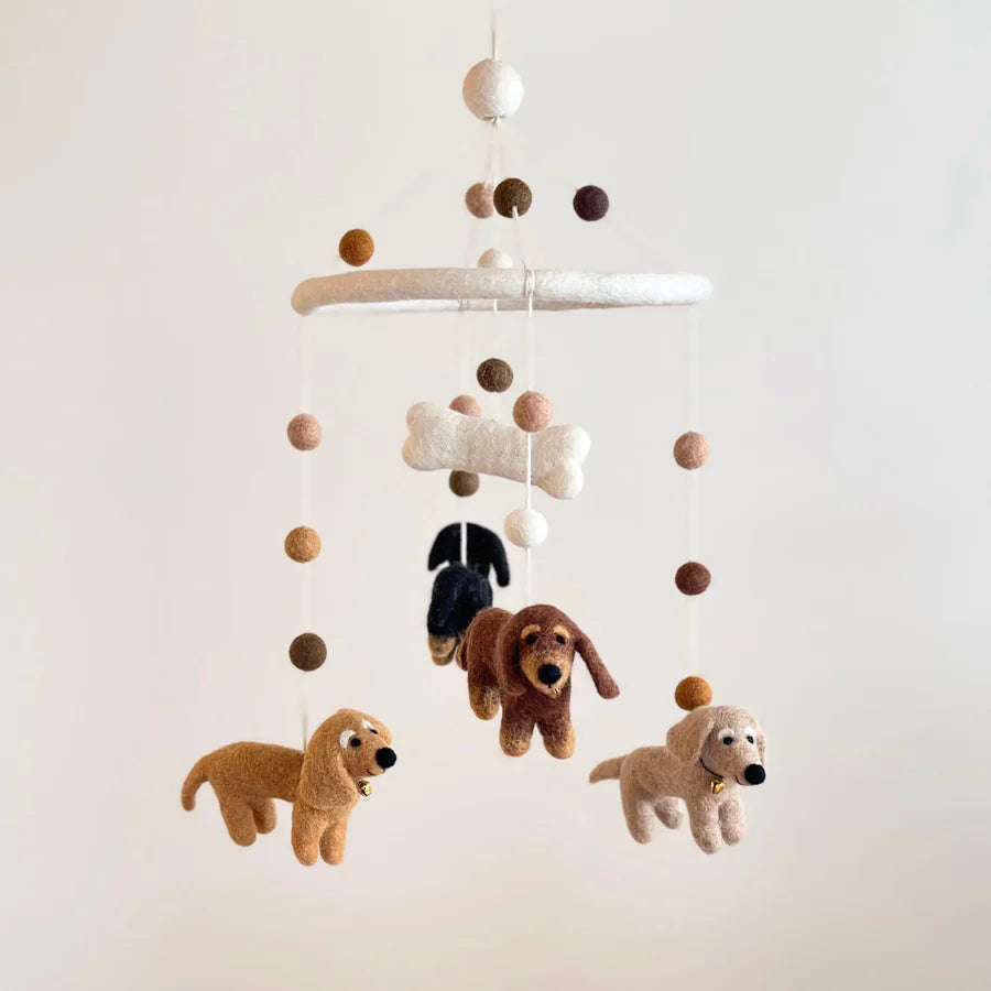 Felt Dachsund Dog Mobile - Ganapati Crafts