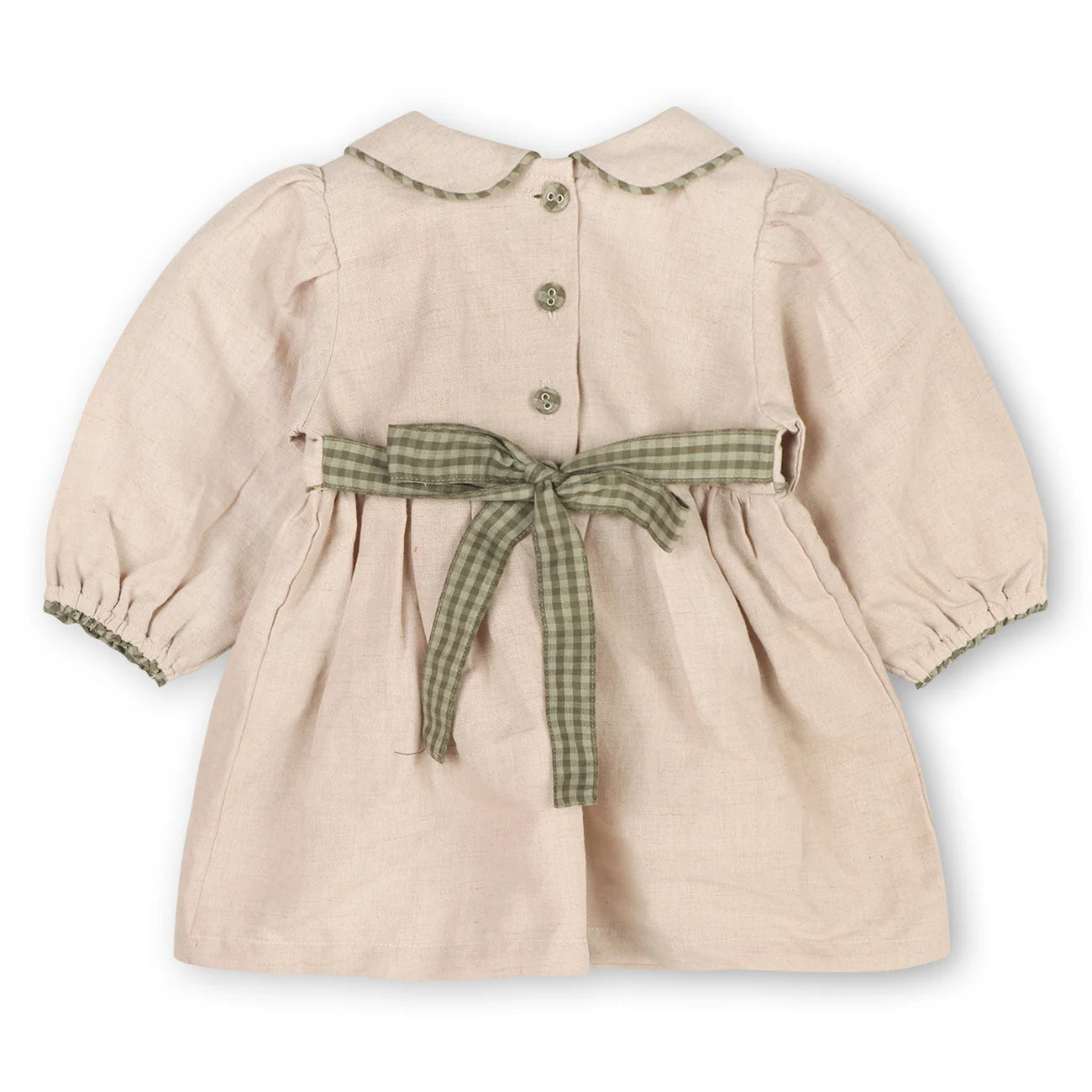 Viverano Floral Peter Pan Baby Dress & Fancy Bloomer (Linen Blend)