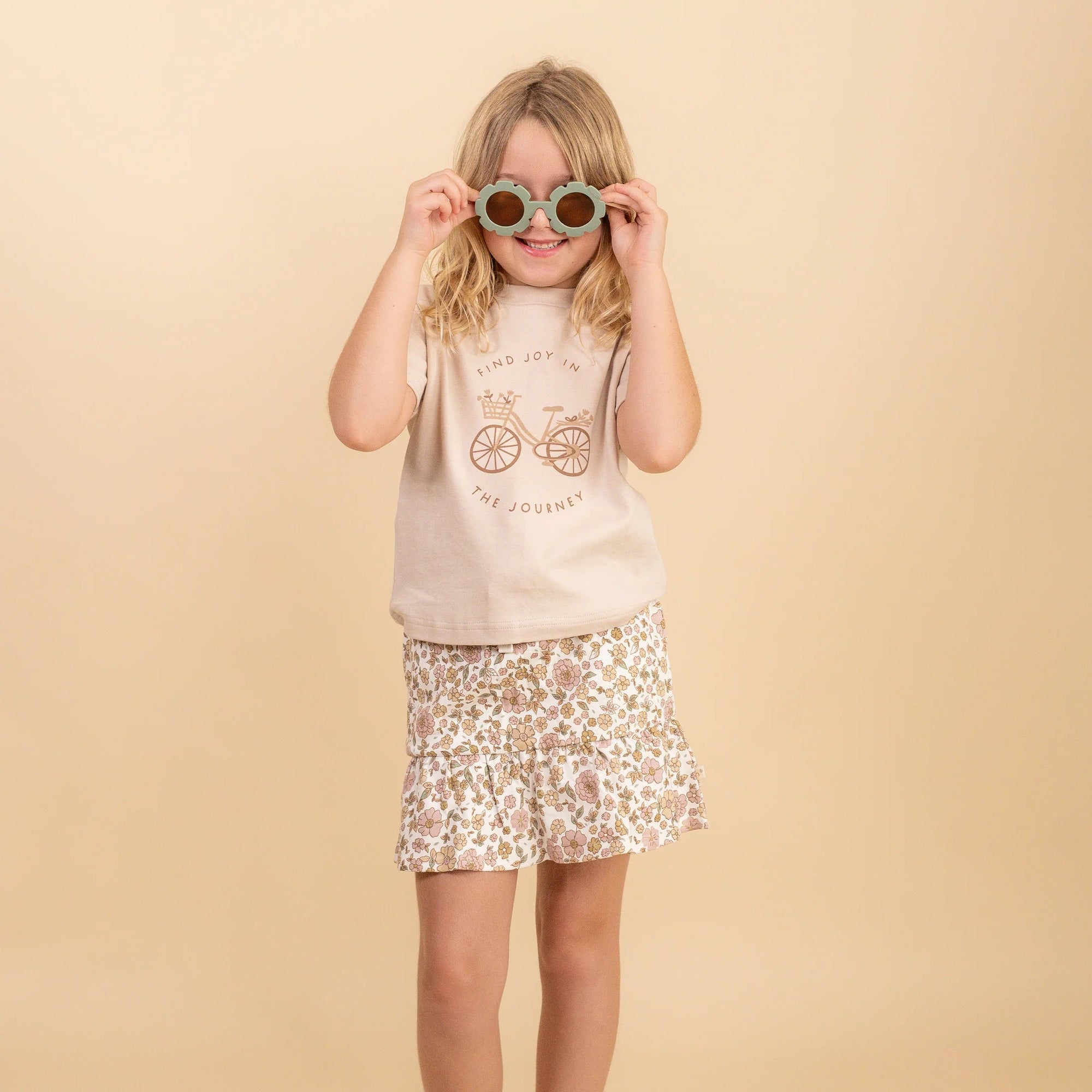 MakeMake Organic Graphic Tee & Skort Set - Summer Garden