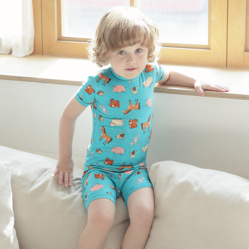 Vaenait Baby Animal Farm Short Sleeve PJs