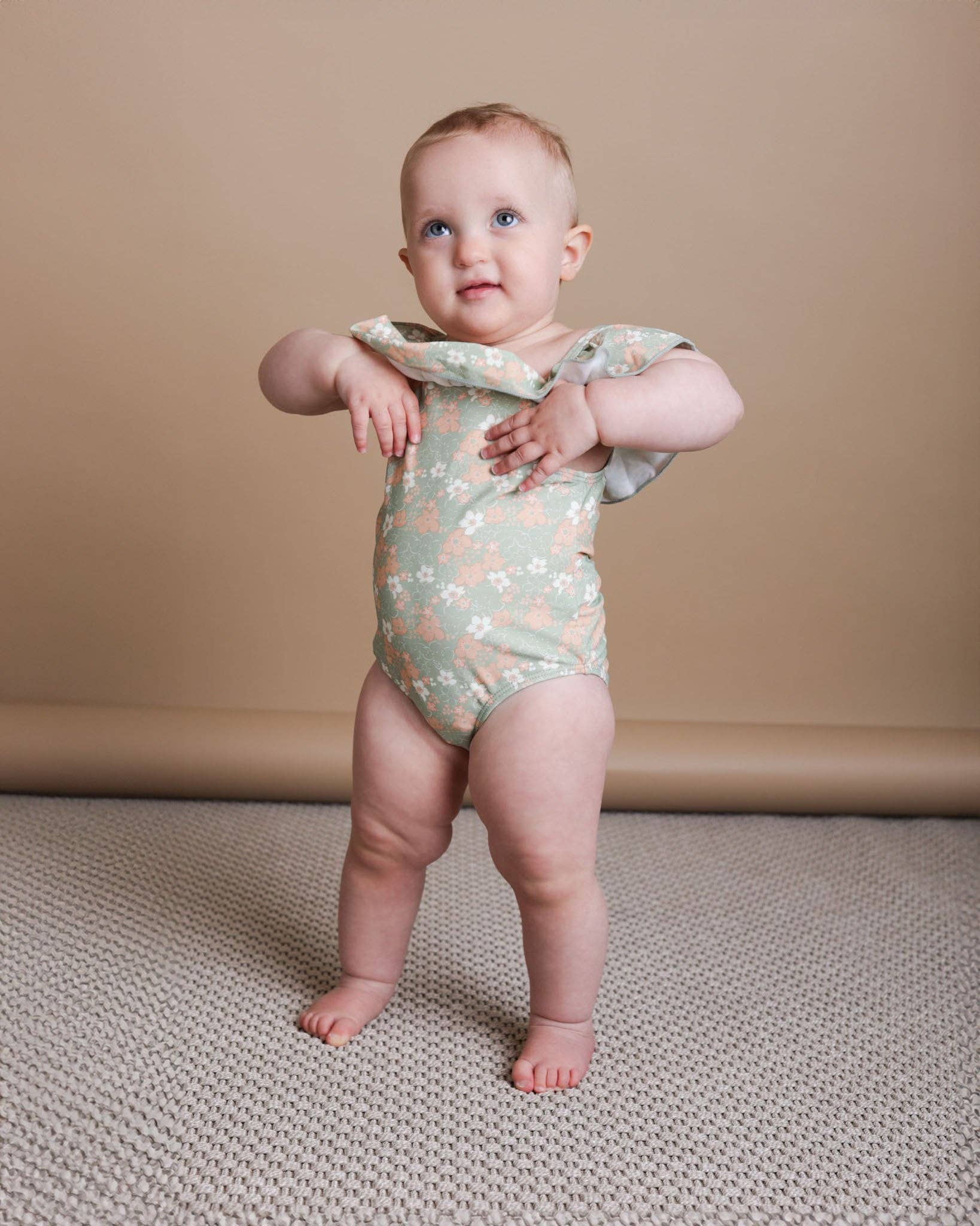 Ruffle Swimsuit _ Evangelina / Sage: 18M - 24M