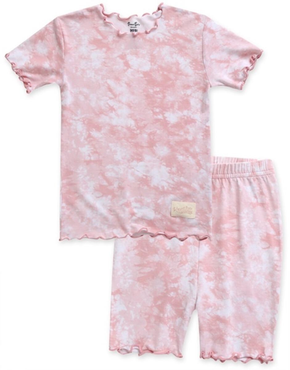 Vaenait Baby Tie Dye Short Sleeve PJs - Powder Pink