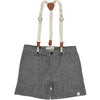 Me &amp; Henry Captain shorts with suspenders - Grey Gauze
