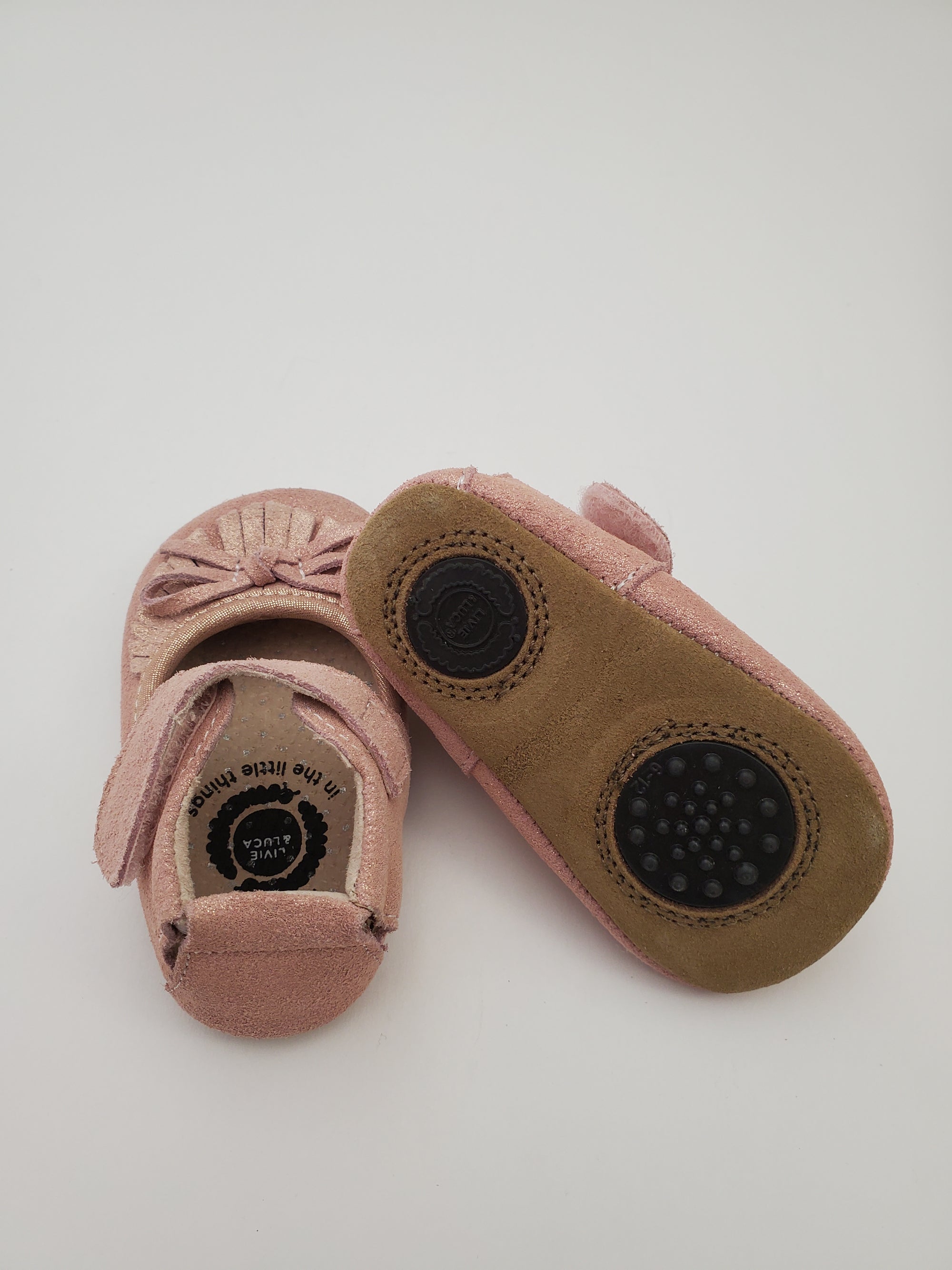 Livie & Luca Willow Crib Shoe in Desert Rose Shimmer (final sale)