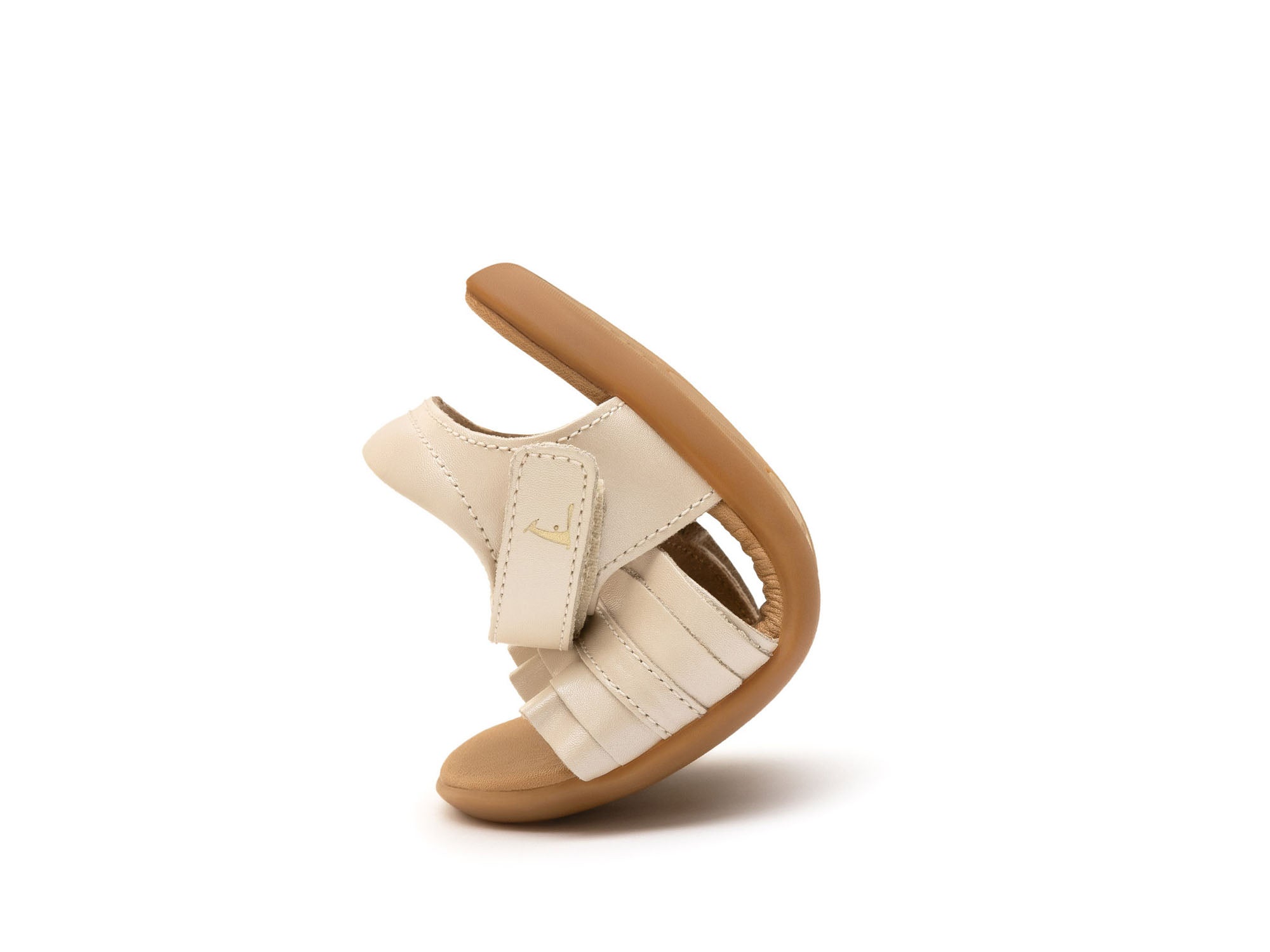 Tip Toey Joey Basics Ruffle Kids Sandal - Antique White