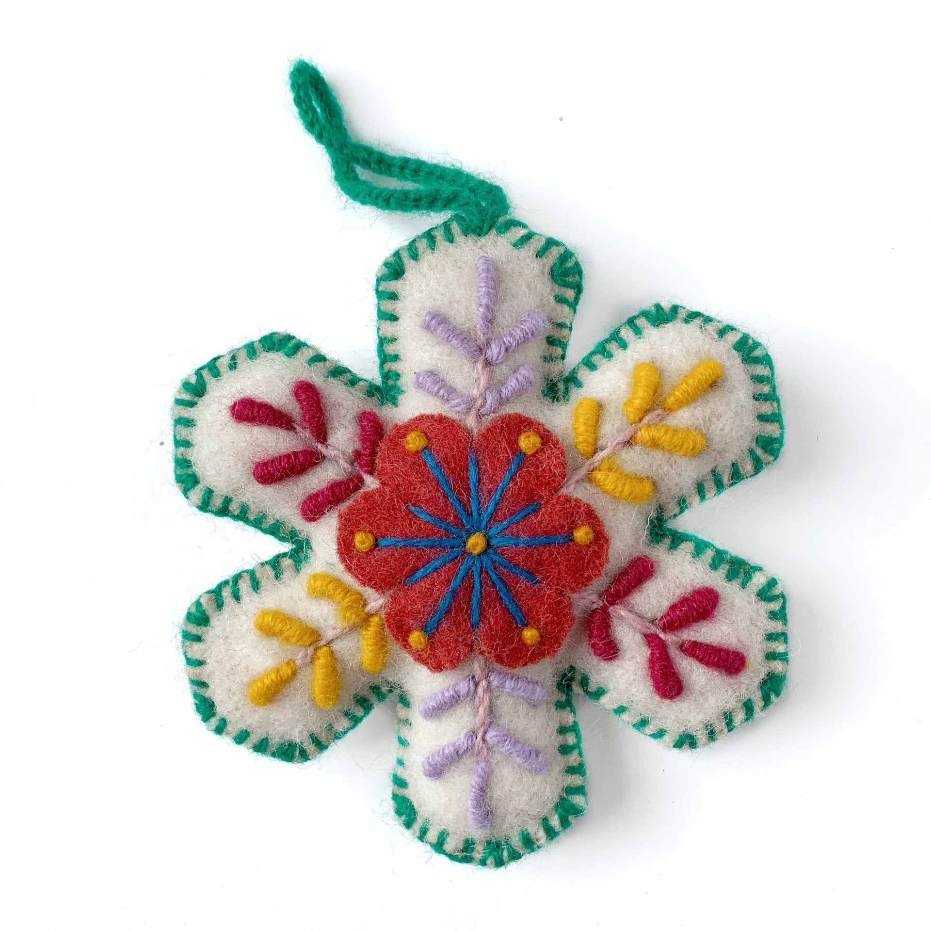 Ornaments for Orphans White Embroidered Snowflake Ornament