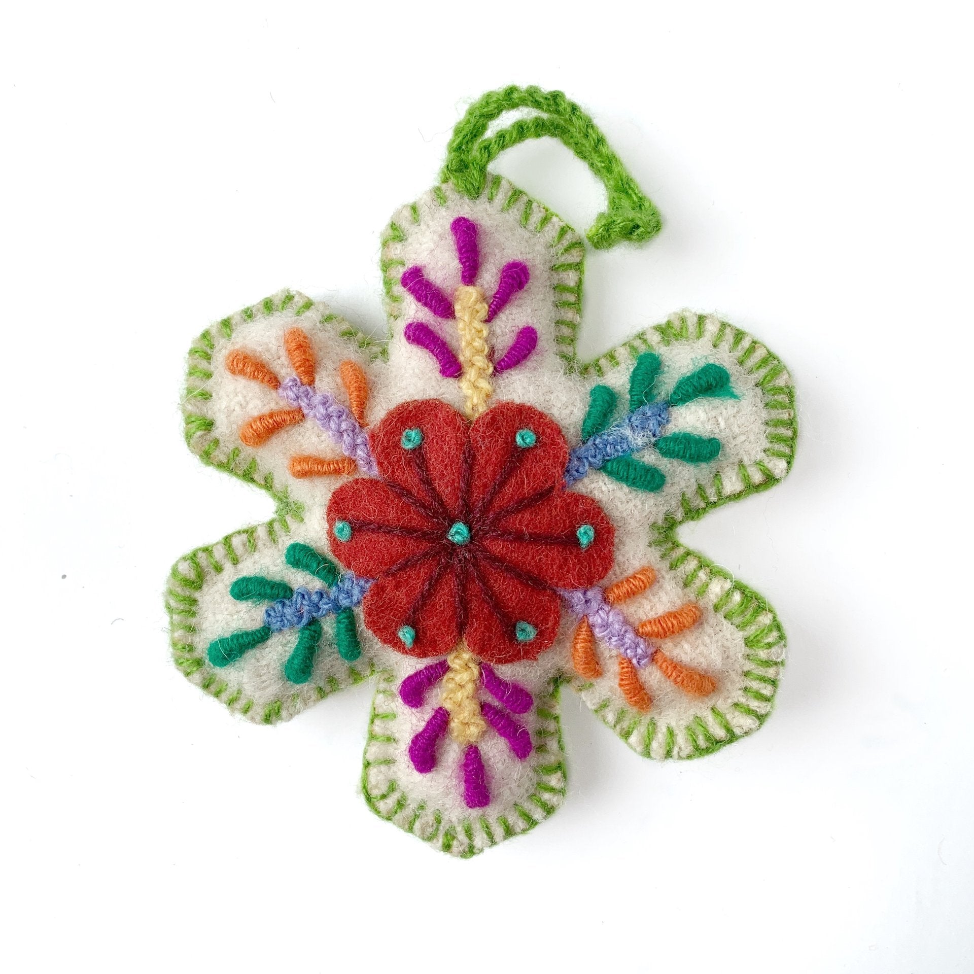 Ornaments for Orphans White Embroidered Snowflake Ornament