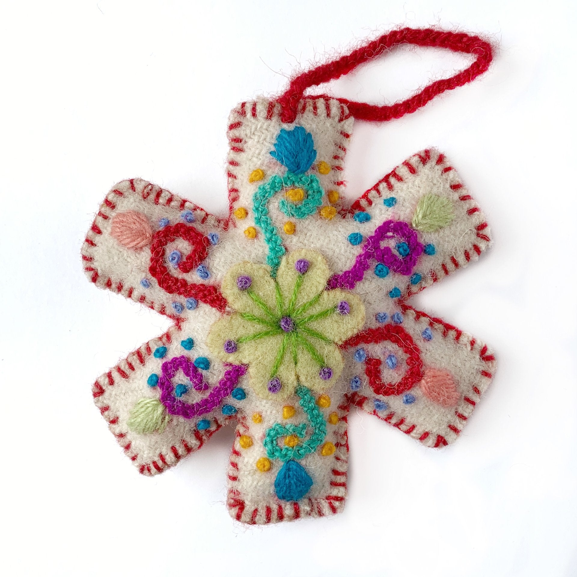 Ornaments for Orphans White Embroidered Snowflake Ornament