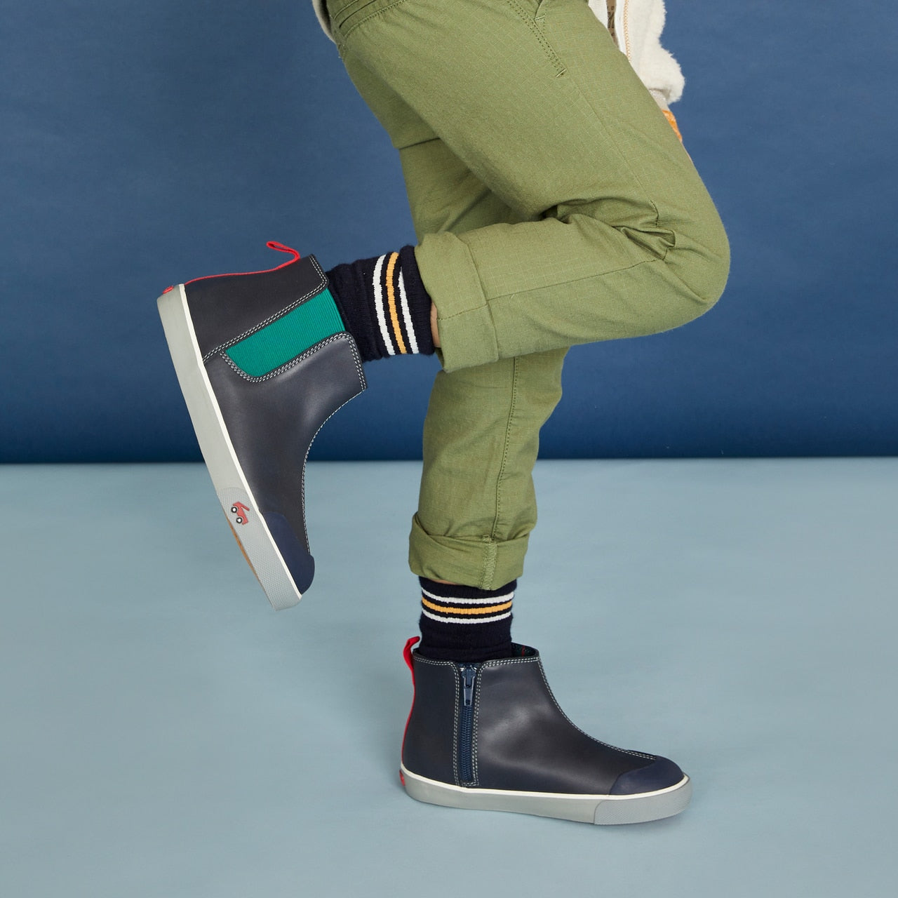 See Kai Run Kirby Ankle Boot - Navy Leather