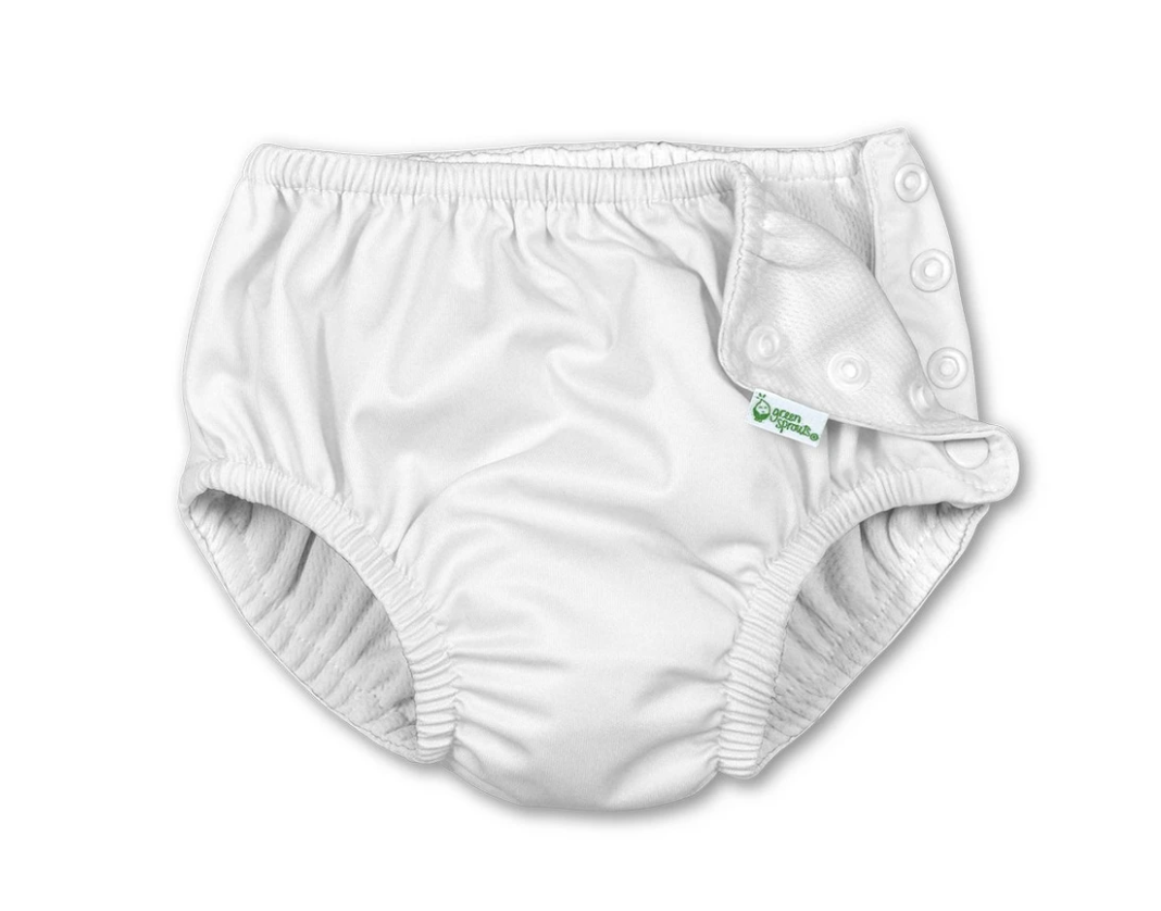 Green Sprouts - Snap Reusable Absorbent Swim Diaper (White)