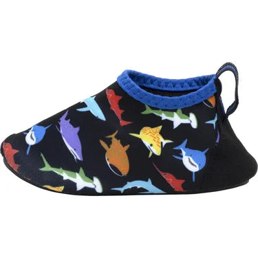 Robeez Aqua Shoes - Multi Sharks Black