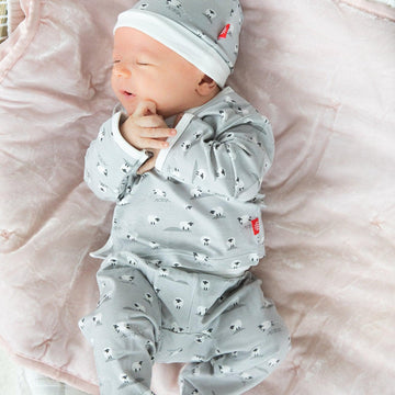 Magnetic Me 3-piece Kimono Set - Gray Baa Baa Baby