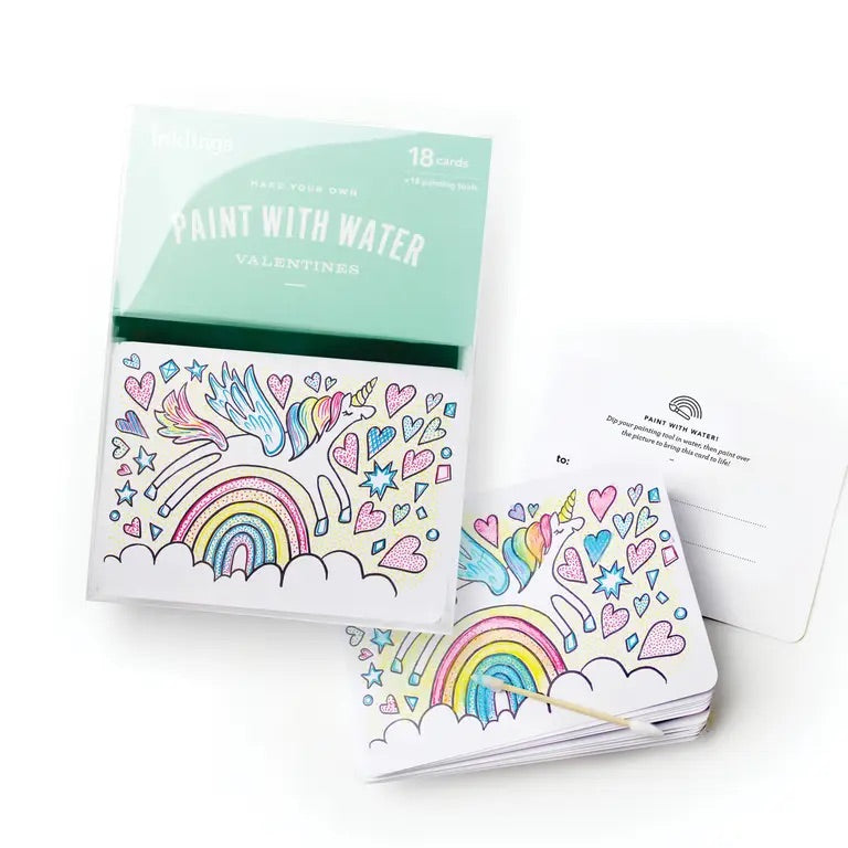 Inklings, Paint with Water Valentines Kit - Unicorn