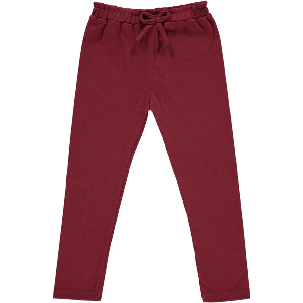 Vignette Fawn Leggings - Burgundy Red