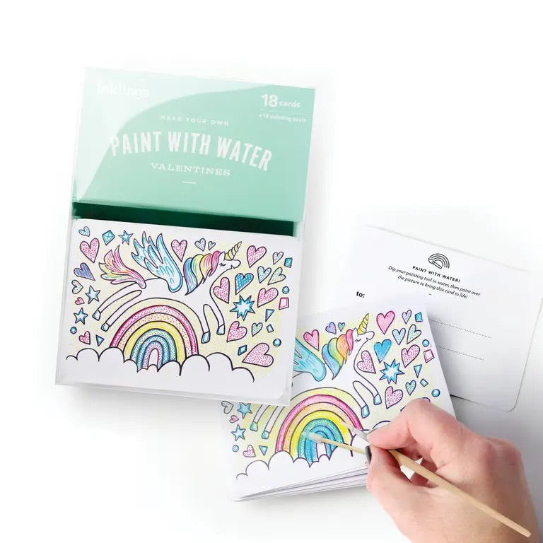Inklings, Paint with Water Valentines Kit - Unicorn