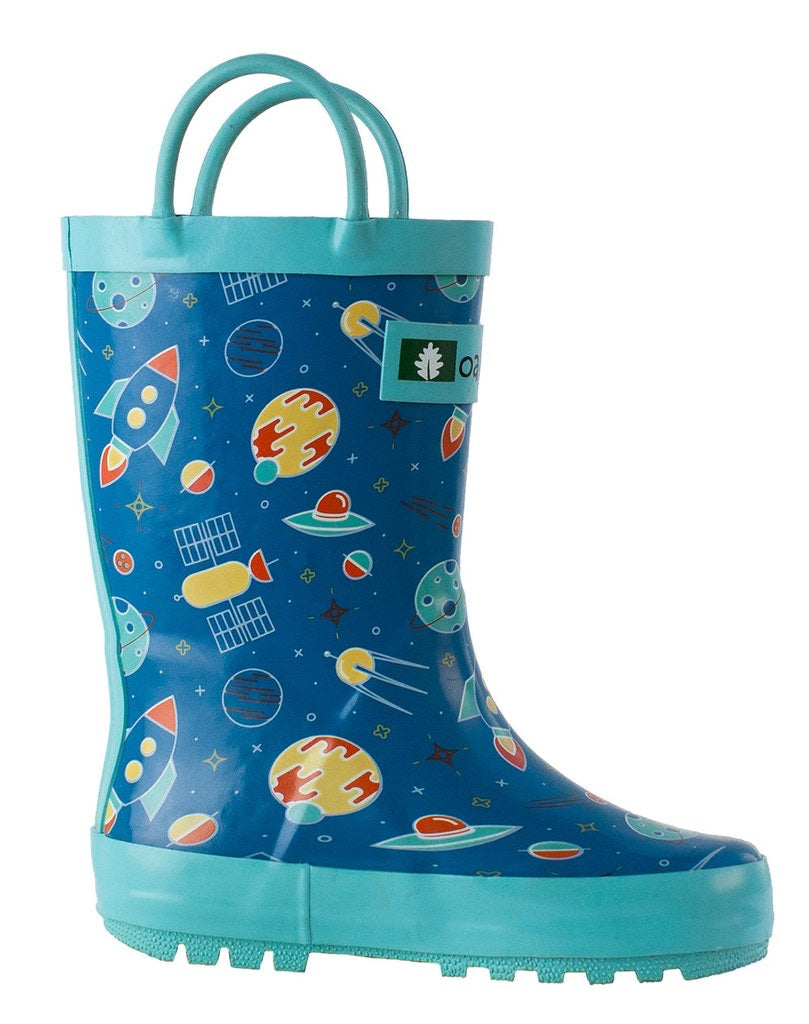 Oakiwear Loop Handle Rubber Rain Boots - Outer Space