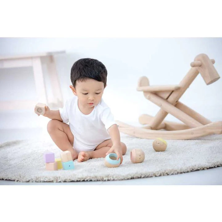 Plan Toys Wooden Sensory Tumbling Toys - Pastel