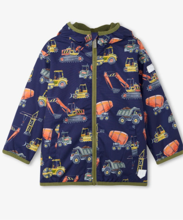 Hatley Rain Jacket - Construction Trucks