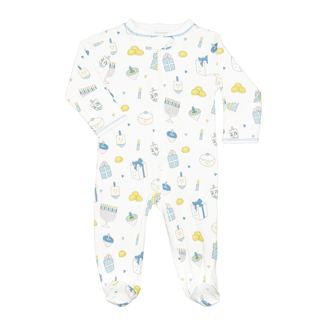 Noomie Cotton Footie Pajamas - Happy Hanukkah