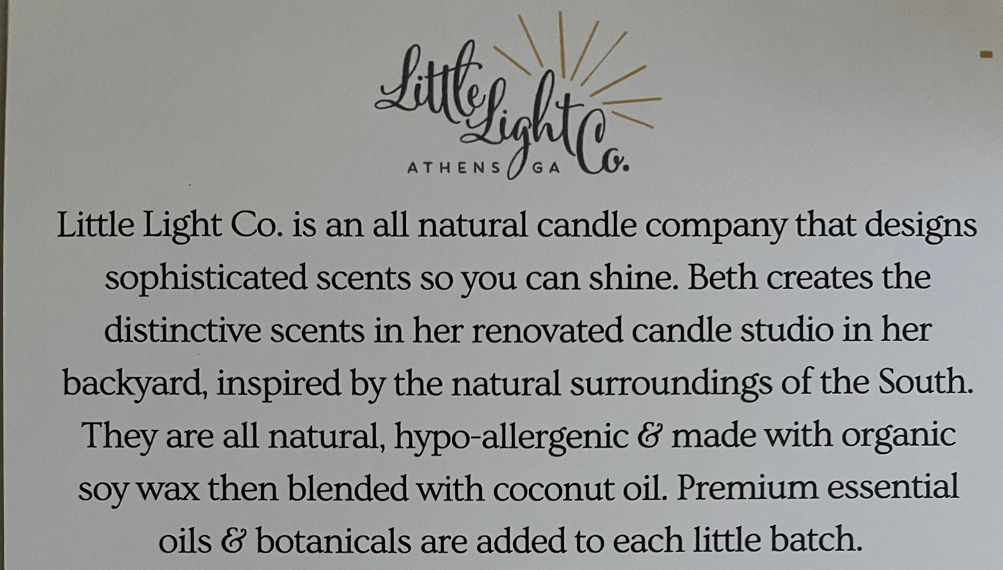 Little Light Co. Athens Made Candles - Longleaf Pine
