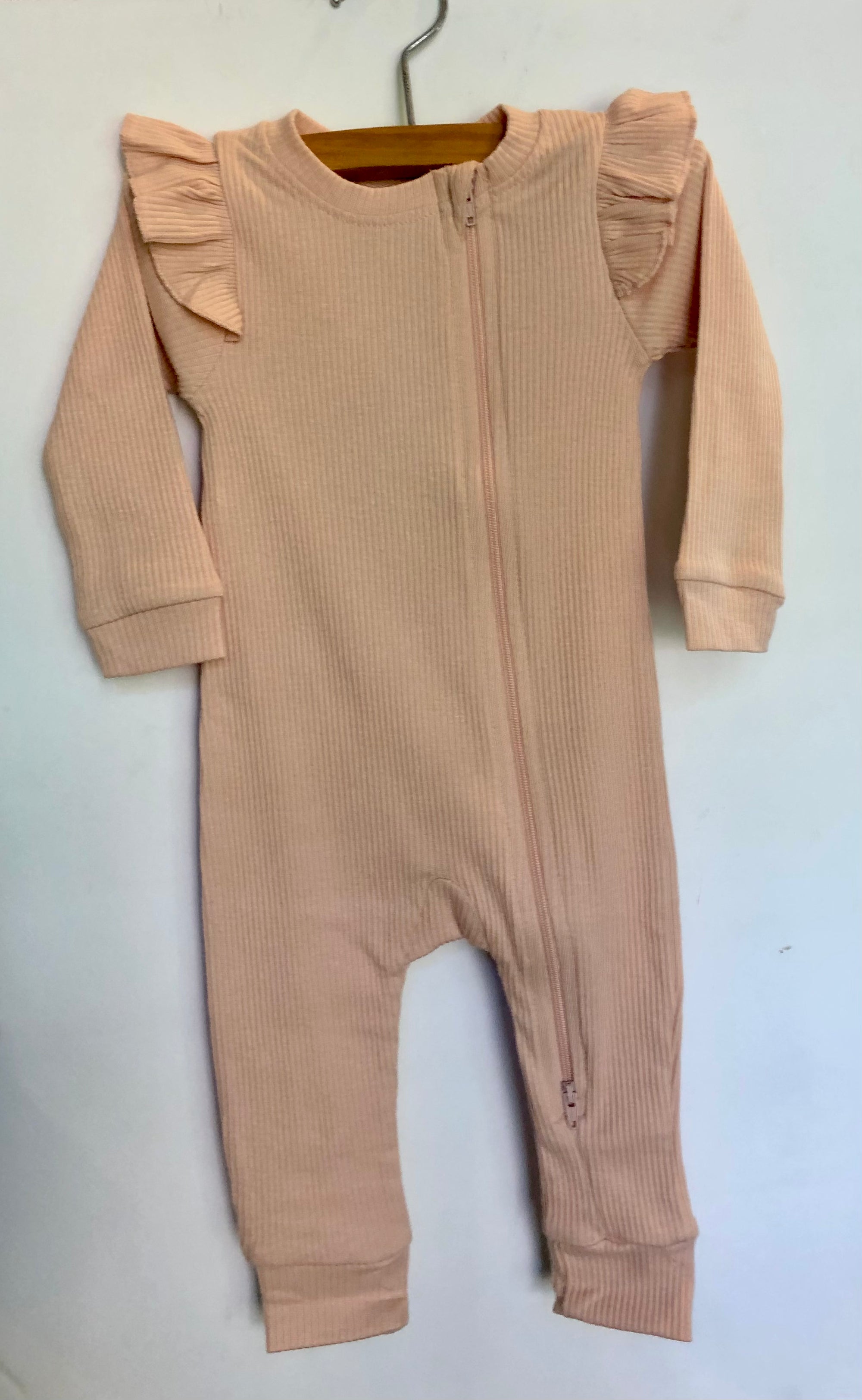 City Mouse Flutter Zip Romper- Modal Rib