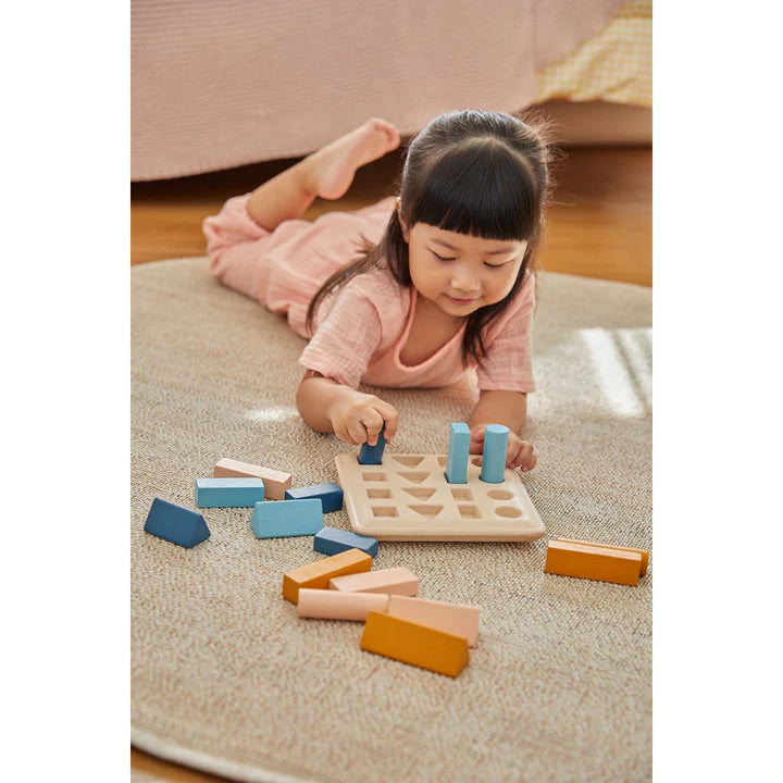 Plan Toys Wooden Geometric Sorting Board - Orchard