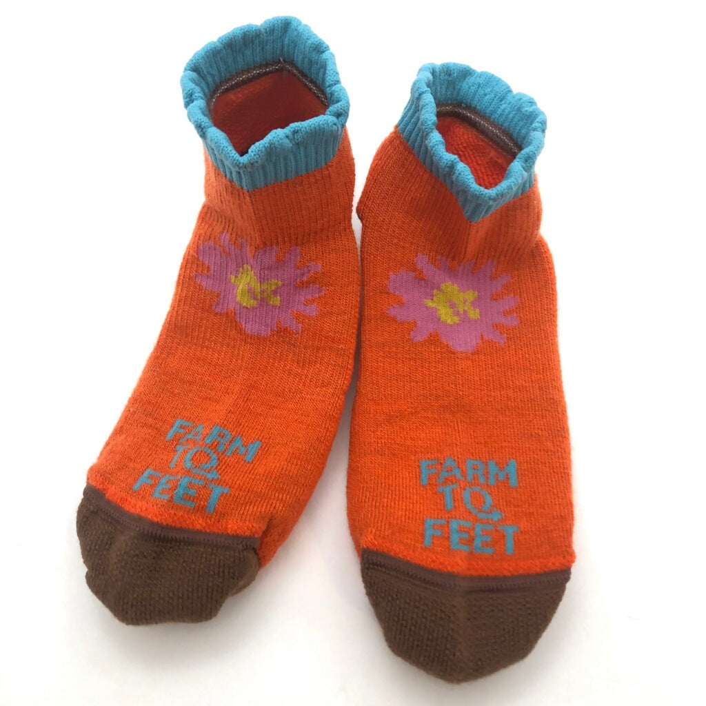 Farm to Feet Kids U.S. Merino Wool Socks - Orange Flower