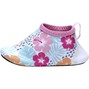 Robeez Aqua Shoes - Tropical Hibiscus White