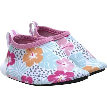 Robeez Aqua Shoes - Tropical Hibiscus White